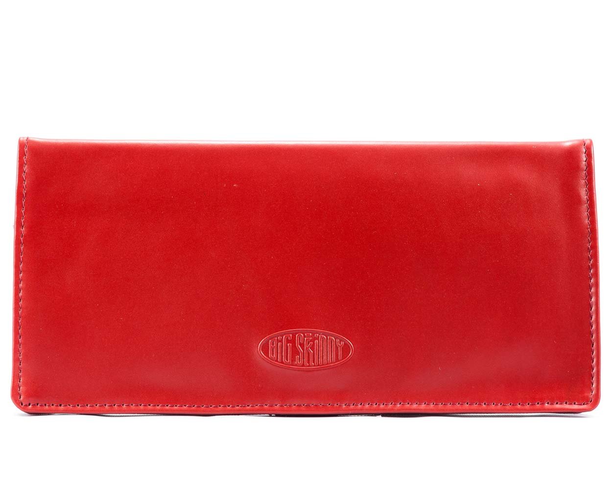 Big SkinnyWomen's Executive Leather Bi-Fold Checkbook Slim Wallet, Holds Up to 40 Cards