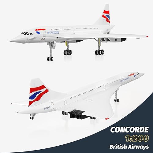 Miniatura 2 de Lose Fun Park British Airways Concorde Modelo Avión G-BOAG Aleación Diecast Avión Modelo Avión Kits para Adultos Colección y Regalo