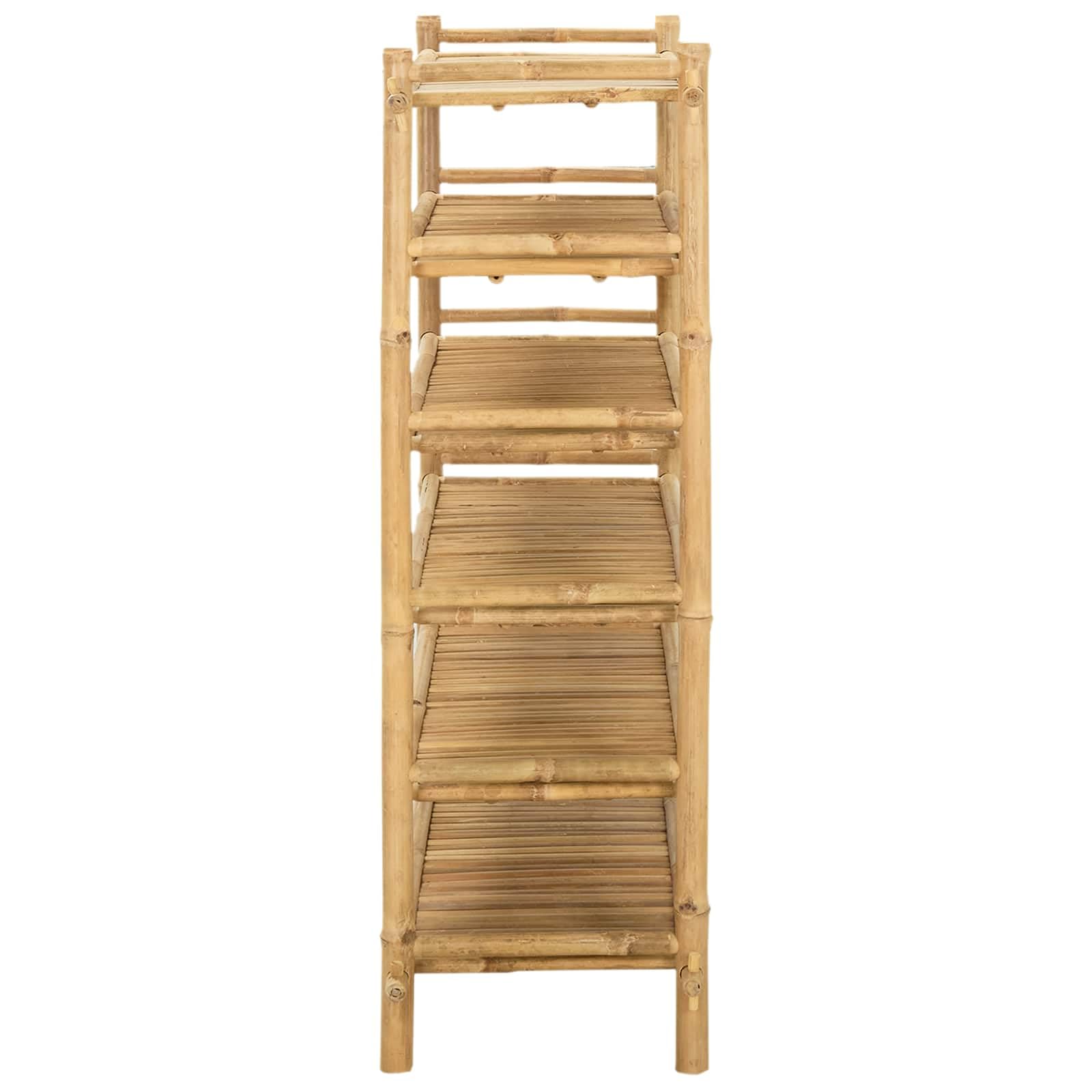 Zapatero de bambú natural con estantes de 6 niveles, 86 x 35 x 115 cm, ahorra espacio, para pasillo, pasillo, salón, para guardar zapatillas y botas con estilo