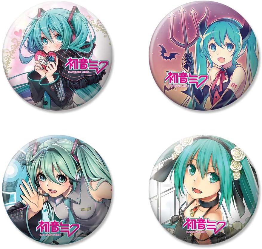 Hatsune Miku 4 Button Set, Officially Licensed Collectible Buttons