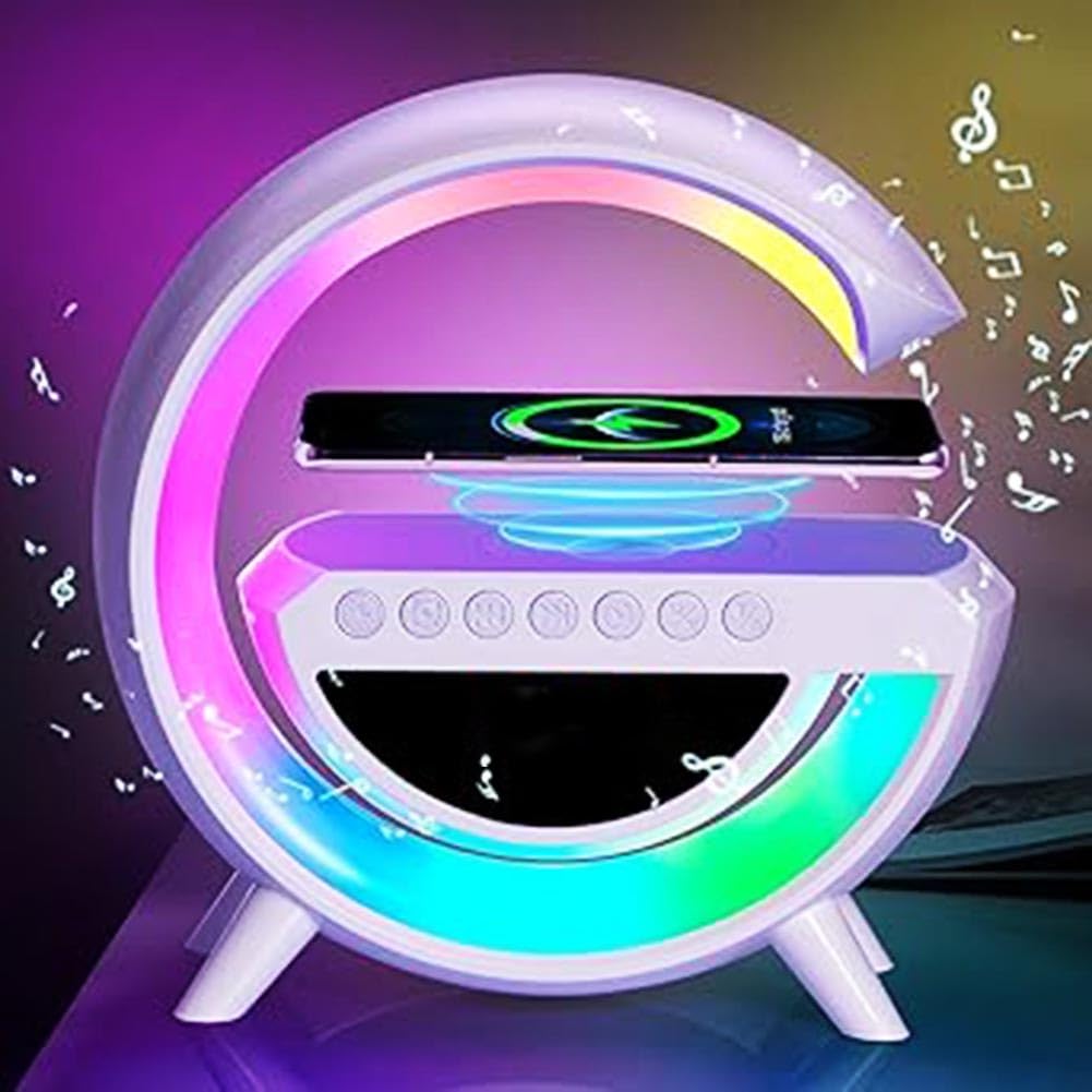 Altavoz Bluetooth Lámpara de Cabecera Luz de Atmósfera con Sincronización de Música Iluminación Nocturna Regulable Interruptor de Botón RGB Portátil para Dormitorio
