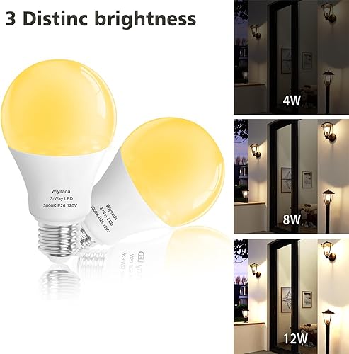 Miniatura 2 de Paquete de 4 bombillas LED de 3 vías, equivalente a 30, 70, 100 W, color blanco suave de 3000 K, base E26, bombillas de 3 vías para lectura