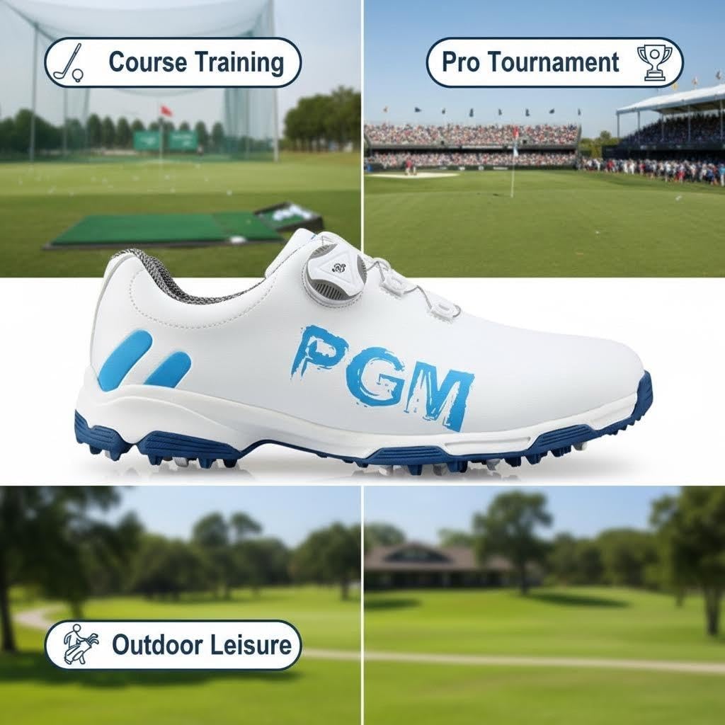 Chaussure de Golf Imperméable pour Hommes avec Système de Dentelle
