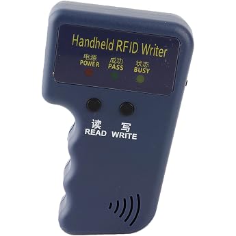 125KHz RFID Reader Writer RFID Card Copier EM4100 EM410X Handheld RFID ID Card Duplicator with 6 ID Cards and Tags for Community School Office etc.