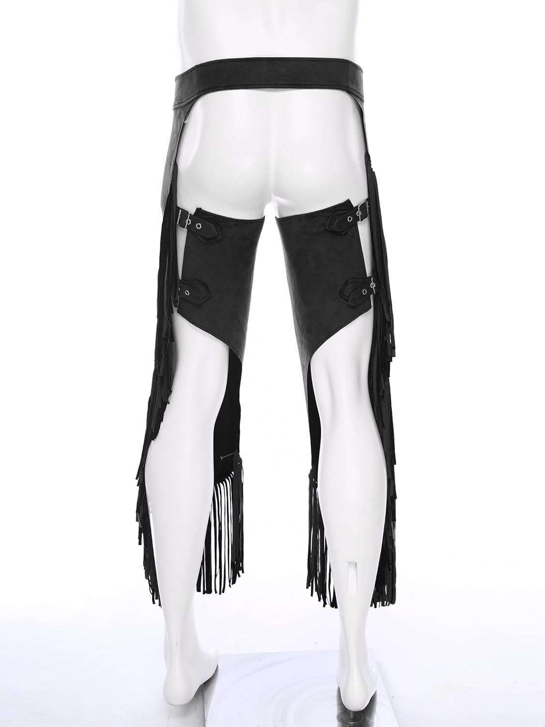 Adult Overpants Fashion Chinks Western Vintage Chap Pants Halloween Costume Buttless Hollow Out Pants Black Small