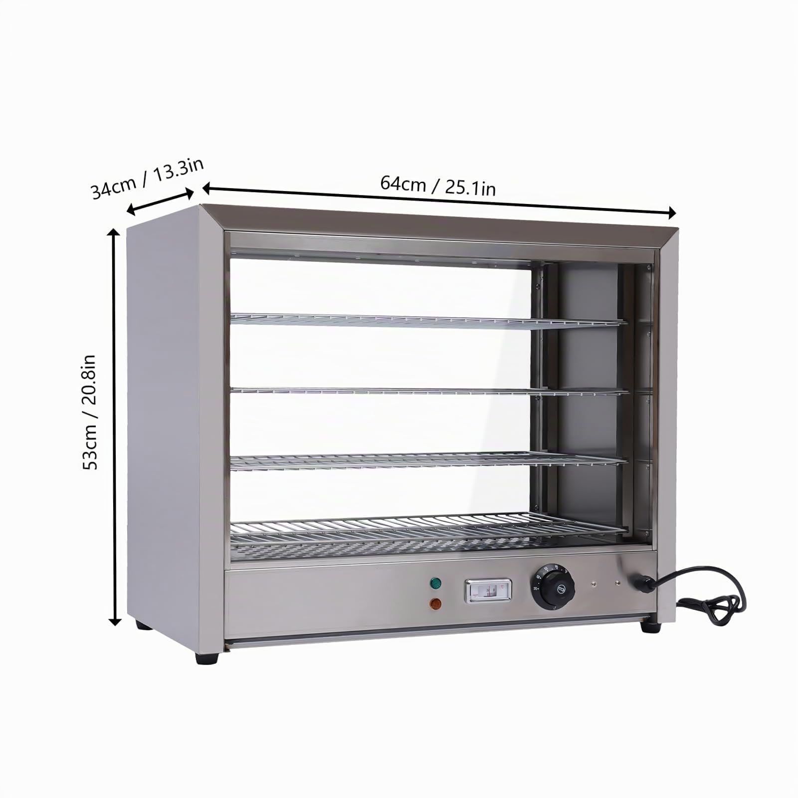Zweistufiger gewerblicher Warmhalteschrank für Lebensmittel, reifeschrank,reifeschrank für Fleisch und Wurst,ausgestattet mit Edelstahlrahmen,geeignet für Hamburger und Pizza.