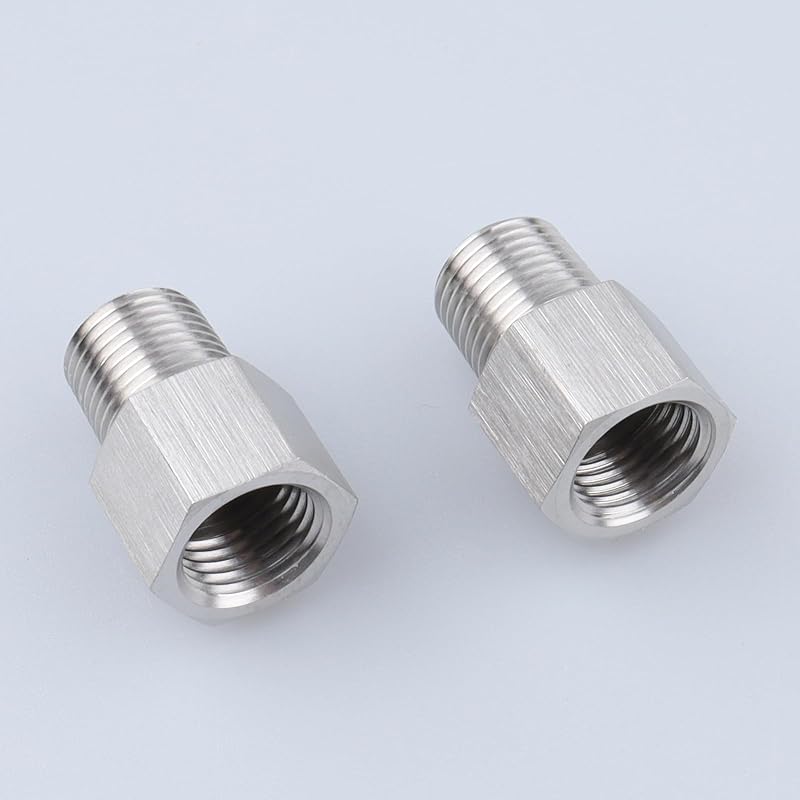 Adaptador de conexão para linha de freio AC PERFORMANCE M10x1.0 INV para 1/8x27 NPT em aço inoxidável – Par com 2 unidades