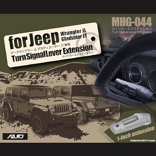 Miniatura 7 de AZUTO Extensión de palanca de giro Extensión de interruptor intermitente para Jeep Wrangler (JL)  Gladiator (JT) 2018-2024 Color negro Wrangler