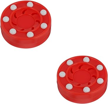 2pcs Rollerball Roller Hockey Puck Inline Hockey Puck Practice Dryland Hockey Puck Roller Hockey Game Training Pack pp Red