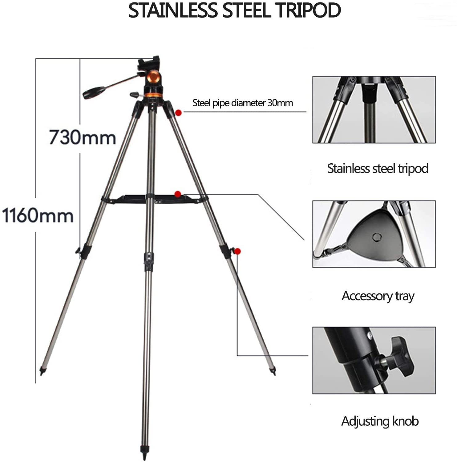 Télescopes réfracteurs Ultra HD, télescope 700/70 mm pour débutants, télescope de Voyage astronomique Professionnel pour Adultes, avec trépied + chercheur + Sac à Dos de Voyage + 2 oculaires + Len