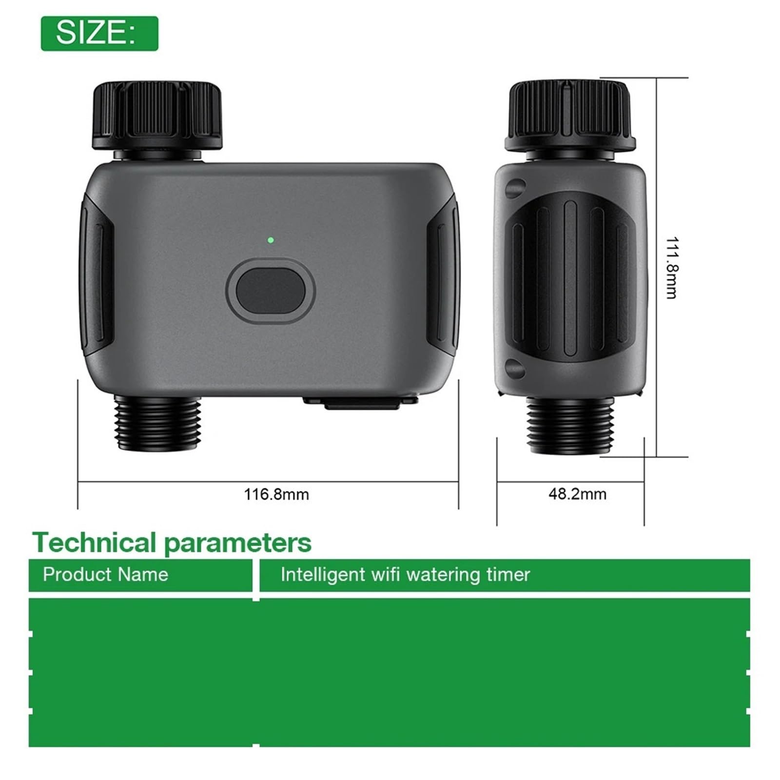 Programmatore di irrigazione. Timer for irrigazione da giardino intelligente Wi-Fi da 3/4", regolatore di irrigazione a goccia, valvola 'acqua, ritardo pioggia, irrigatore temporizzato programmabile T