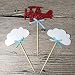24 Pack Cloud and Airplane Cupcake Toppers Up Up Kids' Party Decors - by Giuffi