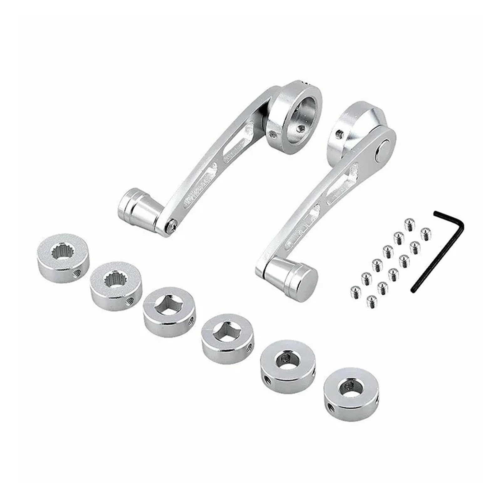 KIRYU Regulator for 2piece/Set Car Universal Aluminum Alloy Manual Door Handle Crank Window Winder Replacement Accessories(Silver)