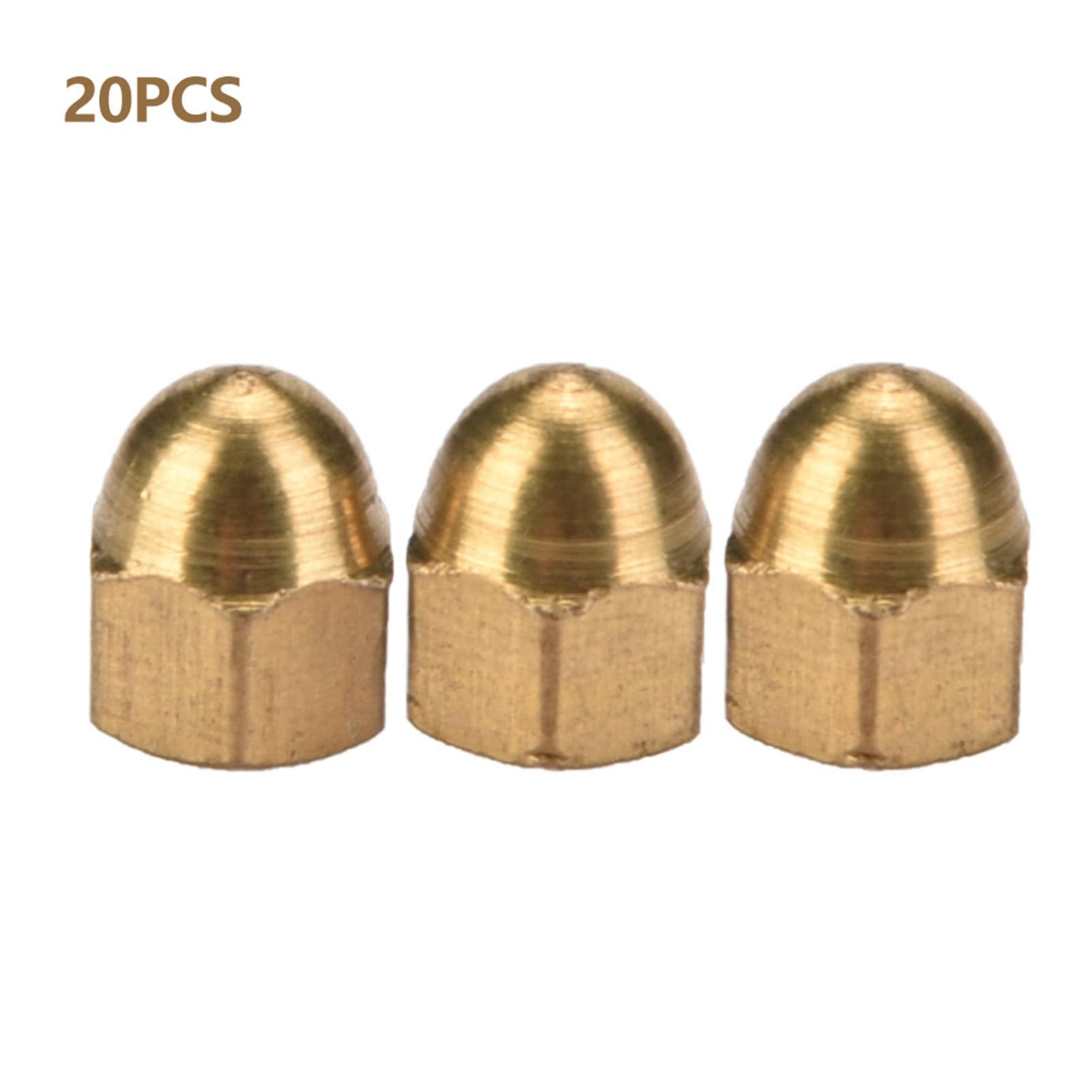 Brass Acorn Nut Kit Dome Head Hex Nuts Set for Vehicle Fasteners M3- (M3(20PCS))