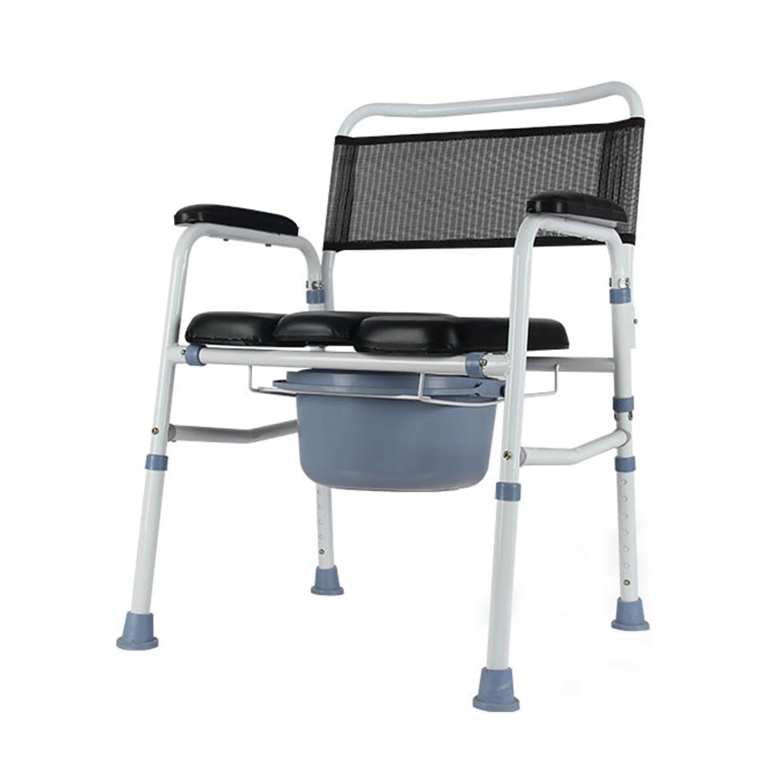 BHGFYXBS Bedside Toilet Anti-Slip,Commode Chair Height Adjustable,Portable Commode Toilet Chair With Armrests And Backrest Folding Bedside Commode For Elderly Seniors Disabled B,