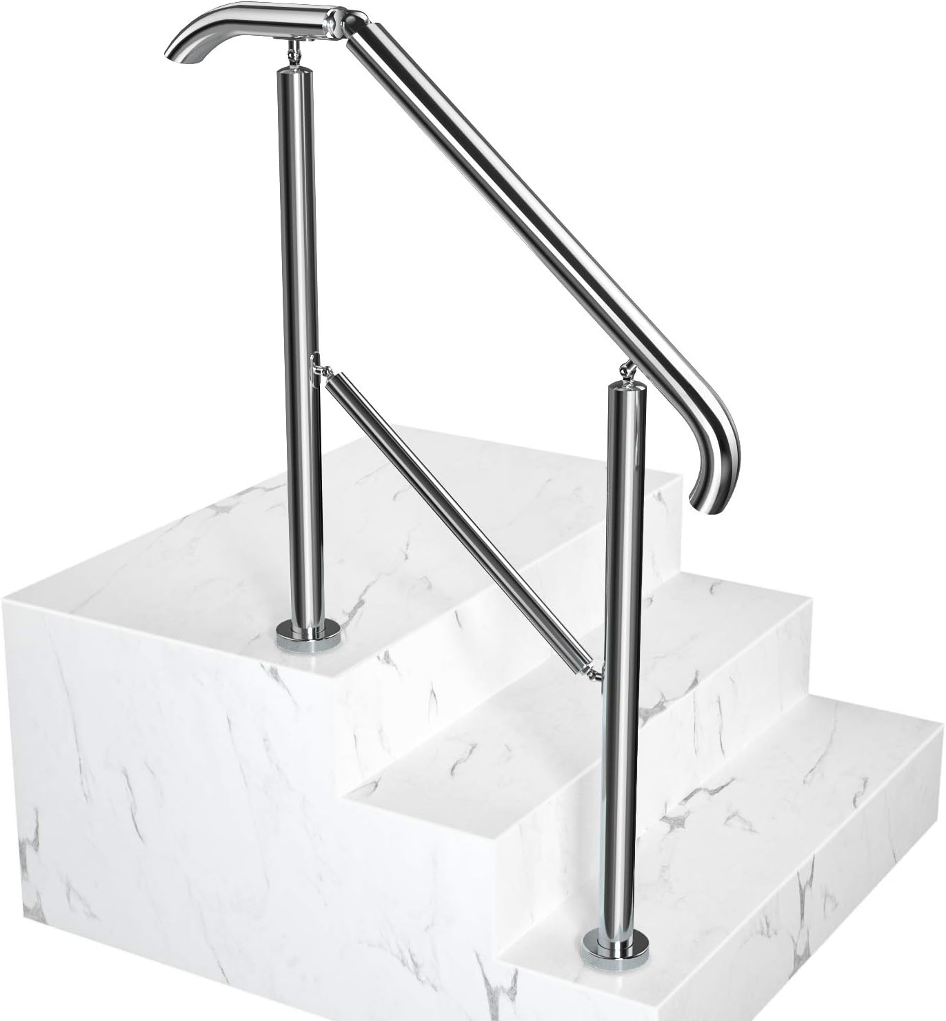 Handrail for Outdoor/Indoor Steps, 304 Stainless Steel, Intended for 1-3 Steps