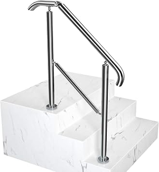 Handrail for Outdoor/Indoor Steps, 304 Stainless Steel, Intended for 1-3 Steps