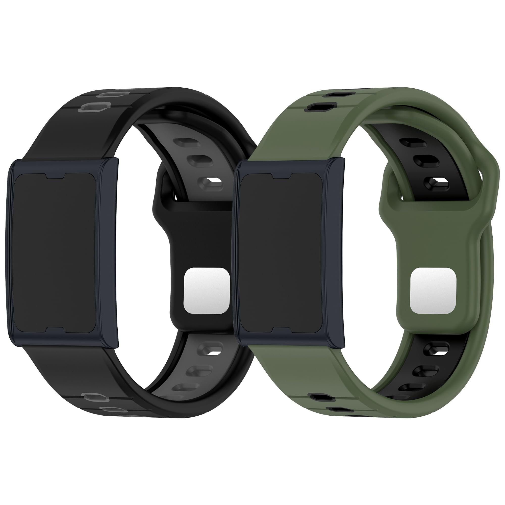 Diruite 2 Piece Bicolor Watch Straps for Amazfit Helio Silicone Watch Bands,Waterproof Ventilated Silicone Sport Watchbands Quick Release Replacement Bands for Men and Women