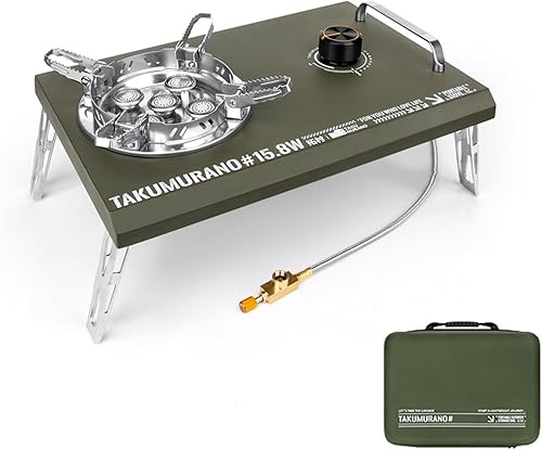 Miniatura 8 de Estufa de camping de propano, Estufa de gas plegable de escritorio e incrustada, Estufa de gas doméstica con asa de transporte, Estufa de cocina de