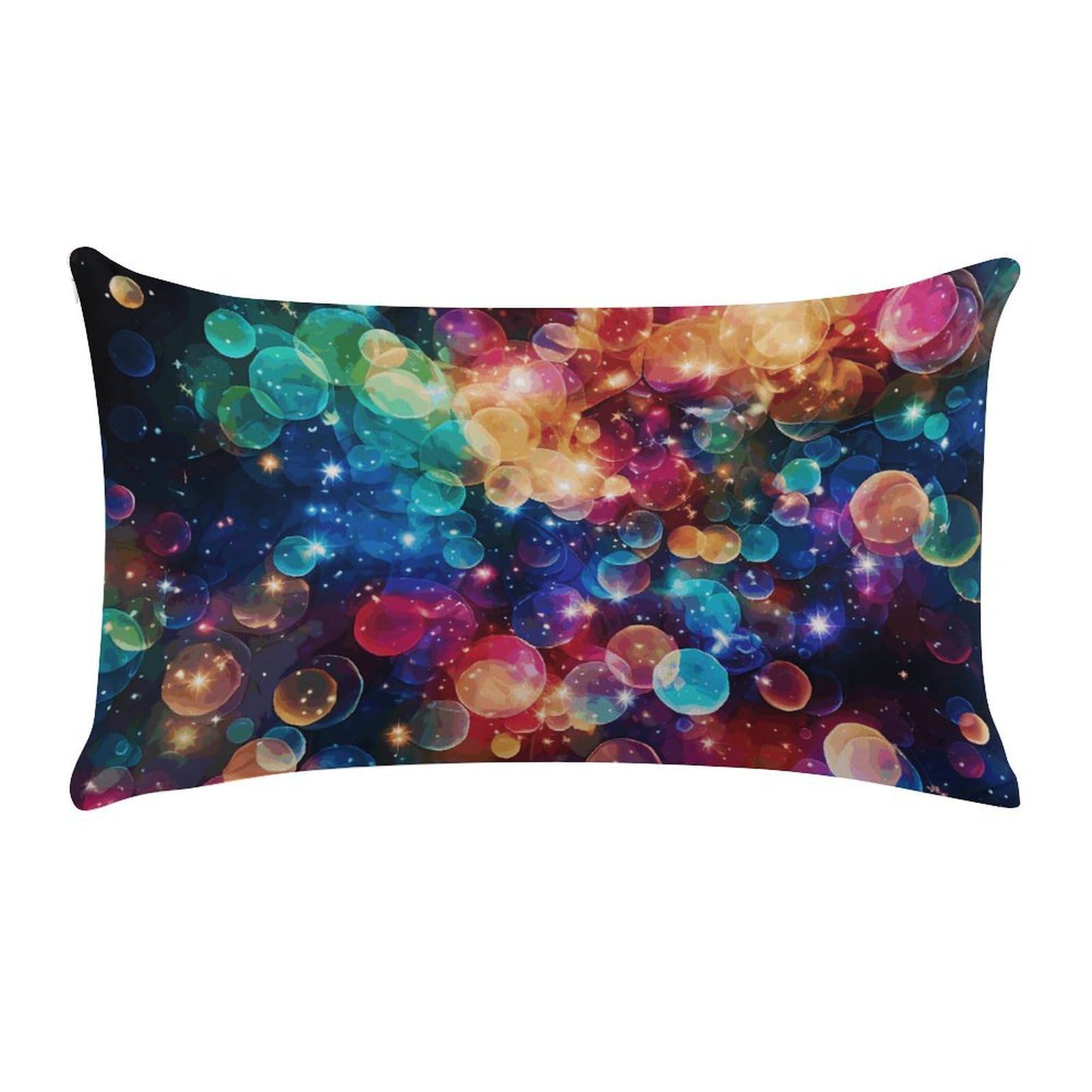 Colorful Rainbow Stars Pillow Cases for Sofa, Super Soft Plush Pillow Cover with Zipper, Luxury Cozy Pillow Shams for All Seasons, Lightweight Pillowcases for Bedroom, 12" X 20"