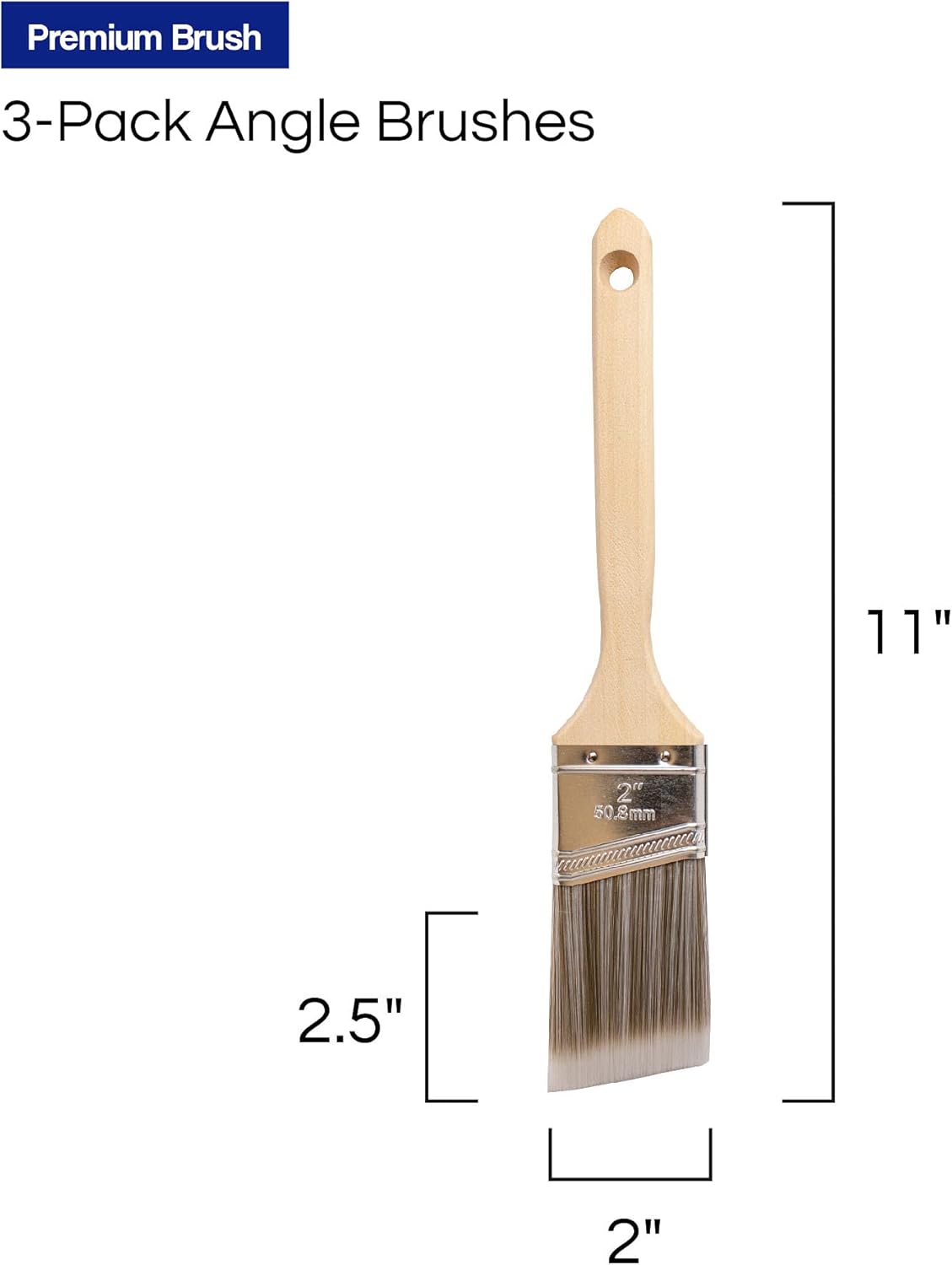 Pro Grade - Paint Brushes - 3Ea - Paint Brush Set : Tools & Home Improvement