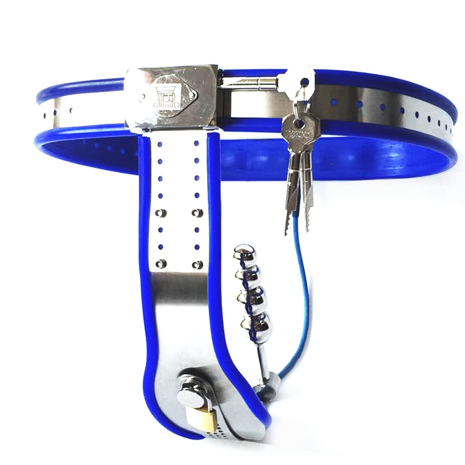 Cintura di castità per donne Dispositivo di castità sexy perizoma in acciaio inossidabile con plug anale Sfere anali Costumi erotici regolabili SM Giocattoli sessuali per donne Coppie(Normal60-90cm)