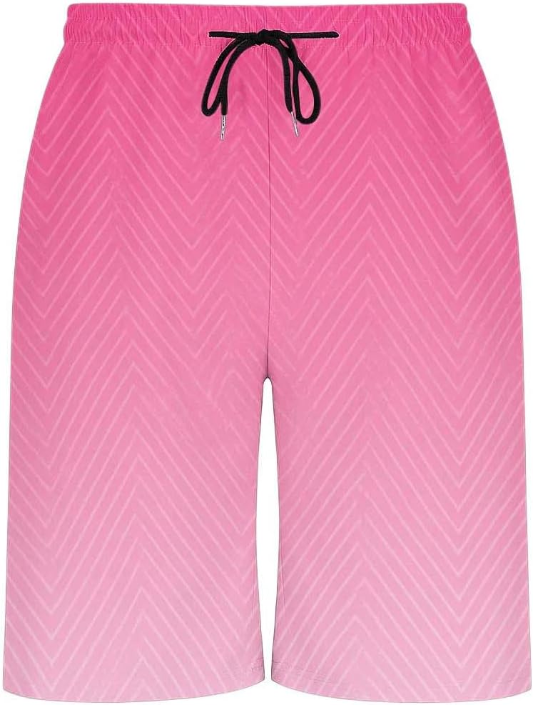 Men's Casual Shorts Gradient Print Athletic Shorts for Men Quick Dry Breathable Beach Shorts with Pockets