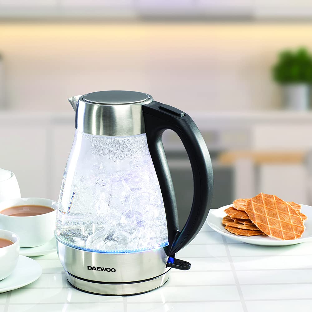 Daewoo SDA1202 1.5L 3000W, Glass Kettle with Safety Locking Lid, Auto
