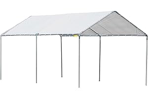 Heavy Duty Outsunny 10 x 20 Galvanized Car Canopy