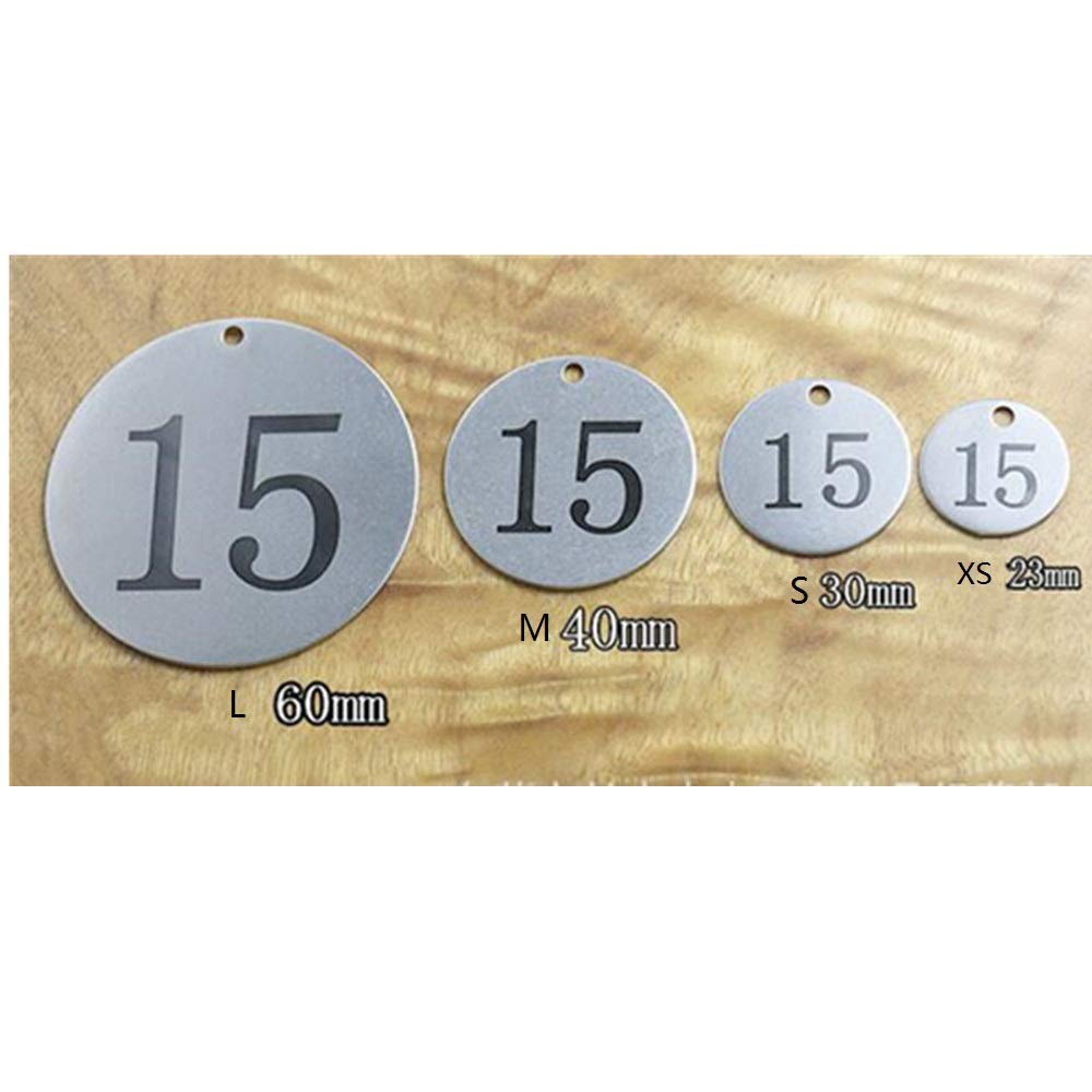 Sourcemall, Targhette Numerate Con Portachiavi, Rotonde, In Acciaio Inossidabile (1-10