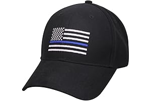Thin Blue Line Patch USA Police American Memorial Embroidered Cap Hat