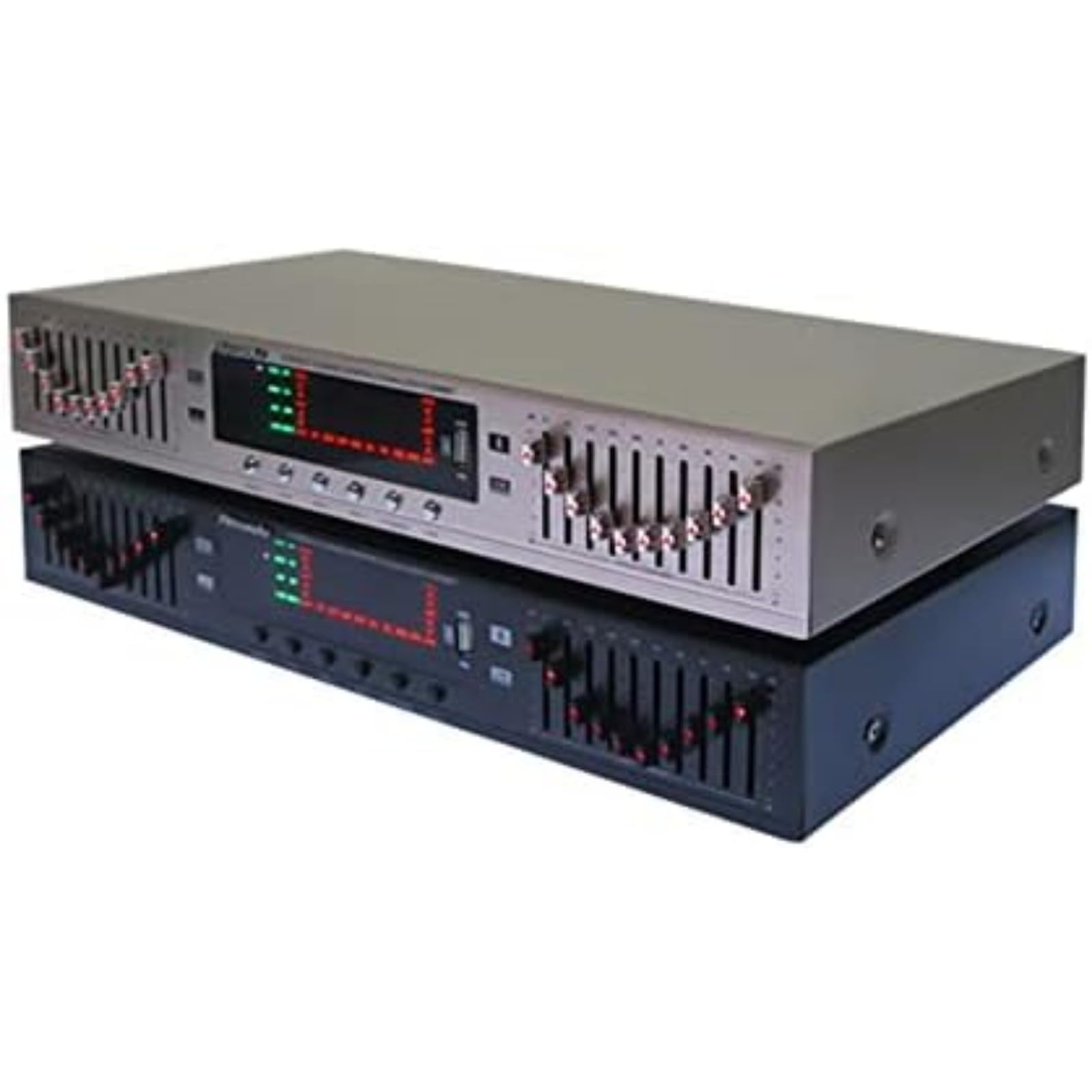 EQ898 stereofoniczny korektor Bluetooth, przedwzmacniacz, korektor, tony, średni zakres, regulacja basów, podwójny 20-segmentowy korektor korektora (złoty)