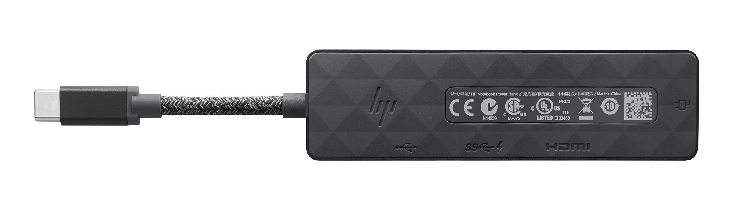 HP Envy USB-C Concentrador - (2 Puertos USB-A, 1 Puerto HDMI 2.0, Base de Goma, hasta 90 W, Windows 10, Windows 8,Windows 7, Chrome™ OS), Color Negro