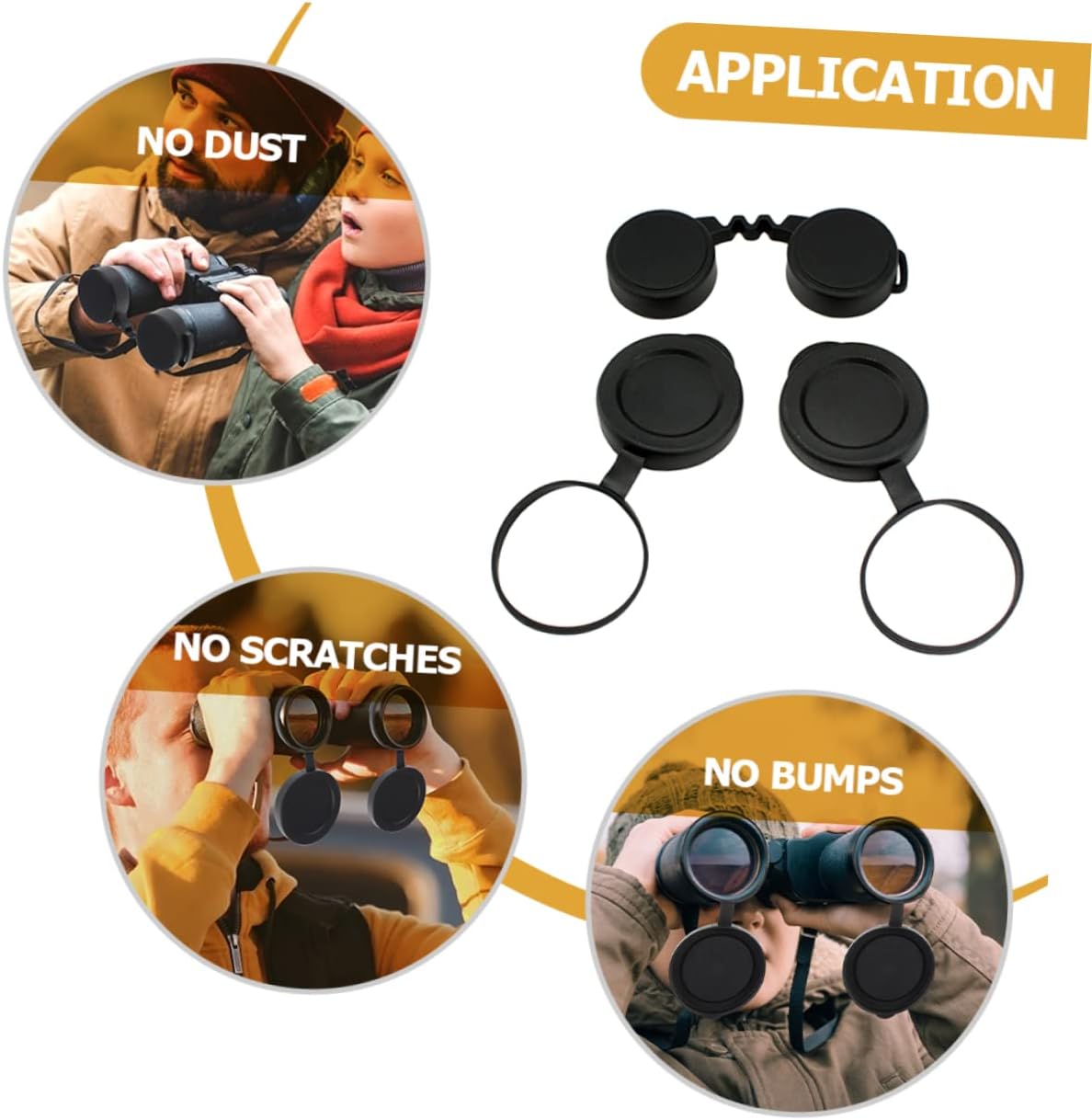Tapas De Goma Para Lentes De Prismáticos - Tapa Ocular Y Objetivo, Diámetro 61-63 Mm, Protección Antirayaduras Y Polvo
