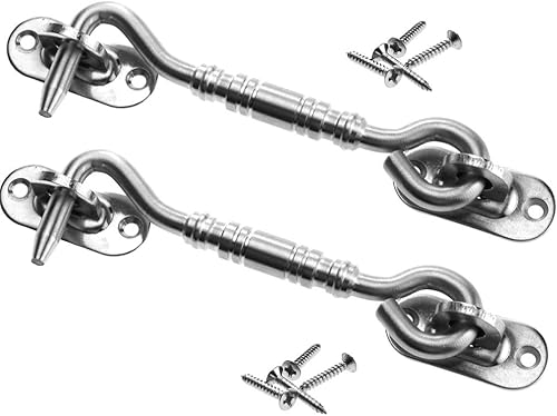 Micro Trader 2 piezas de acero inoxidable cabina ojo gancho pestillo cobertizo puerta puerta ventana 4 pulgadas