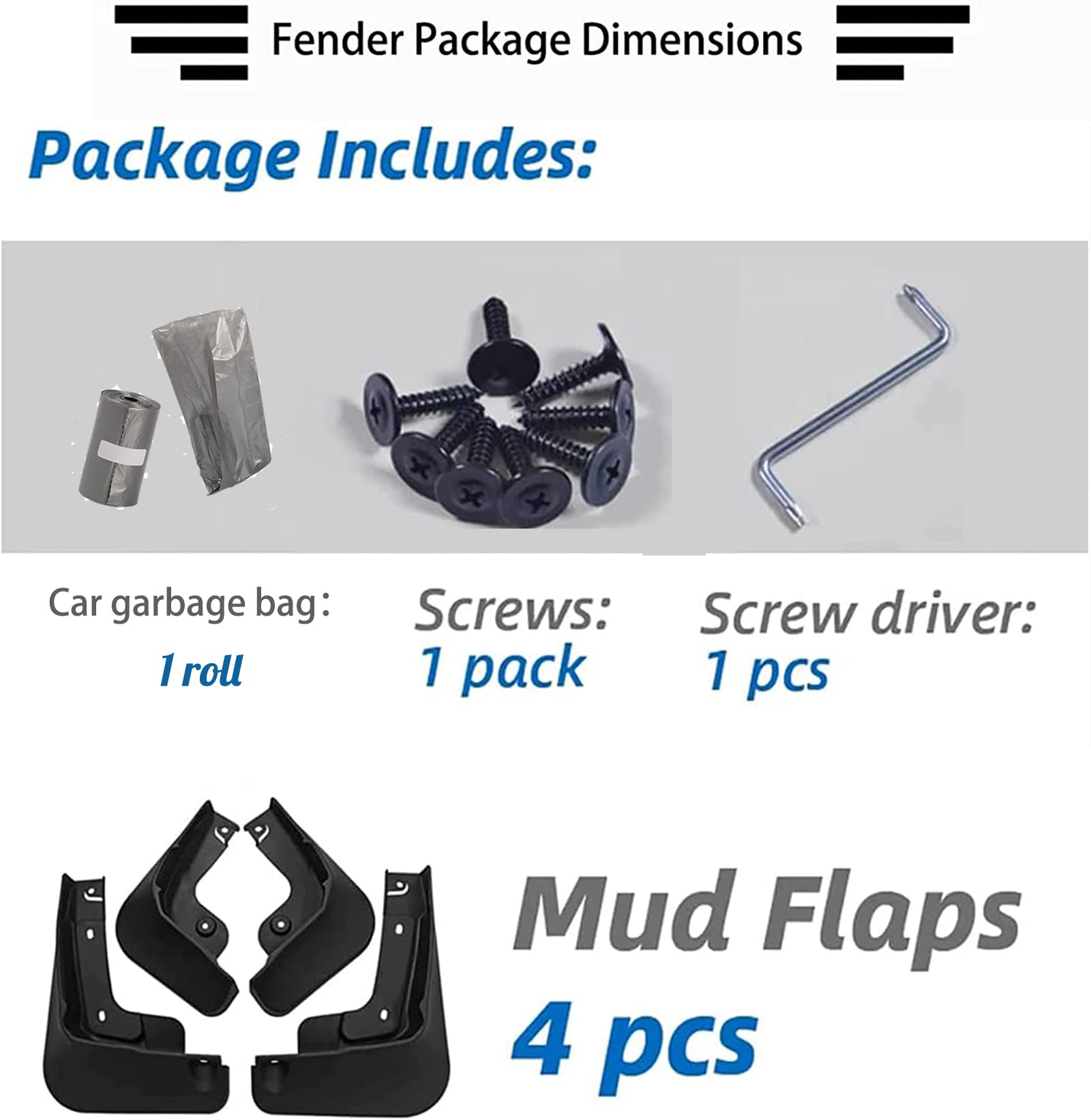 Set Paraspruzzi Anteriori E Posteriori Per VW Tiguan R-Line 2019-2023 - Protezione Parafango