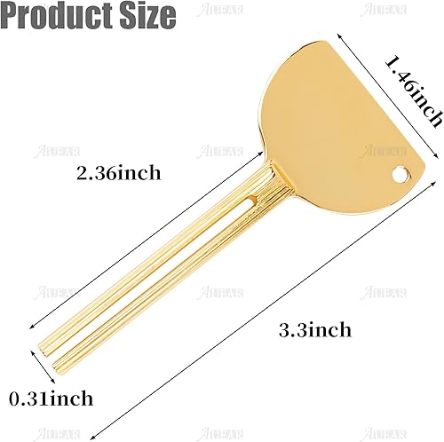 Miniatura 2 de AUEAR, Paquete de 4 exprimidores de pasta de dientes de acero inoxidable dorado, exprimidores de tubos, llaves, tubo de pasta de dientes, rodillo de