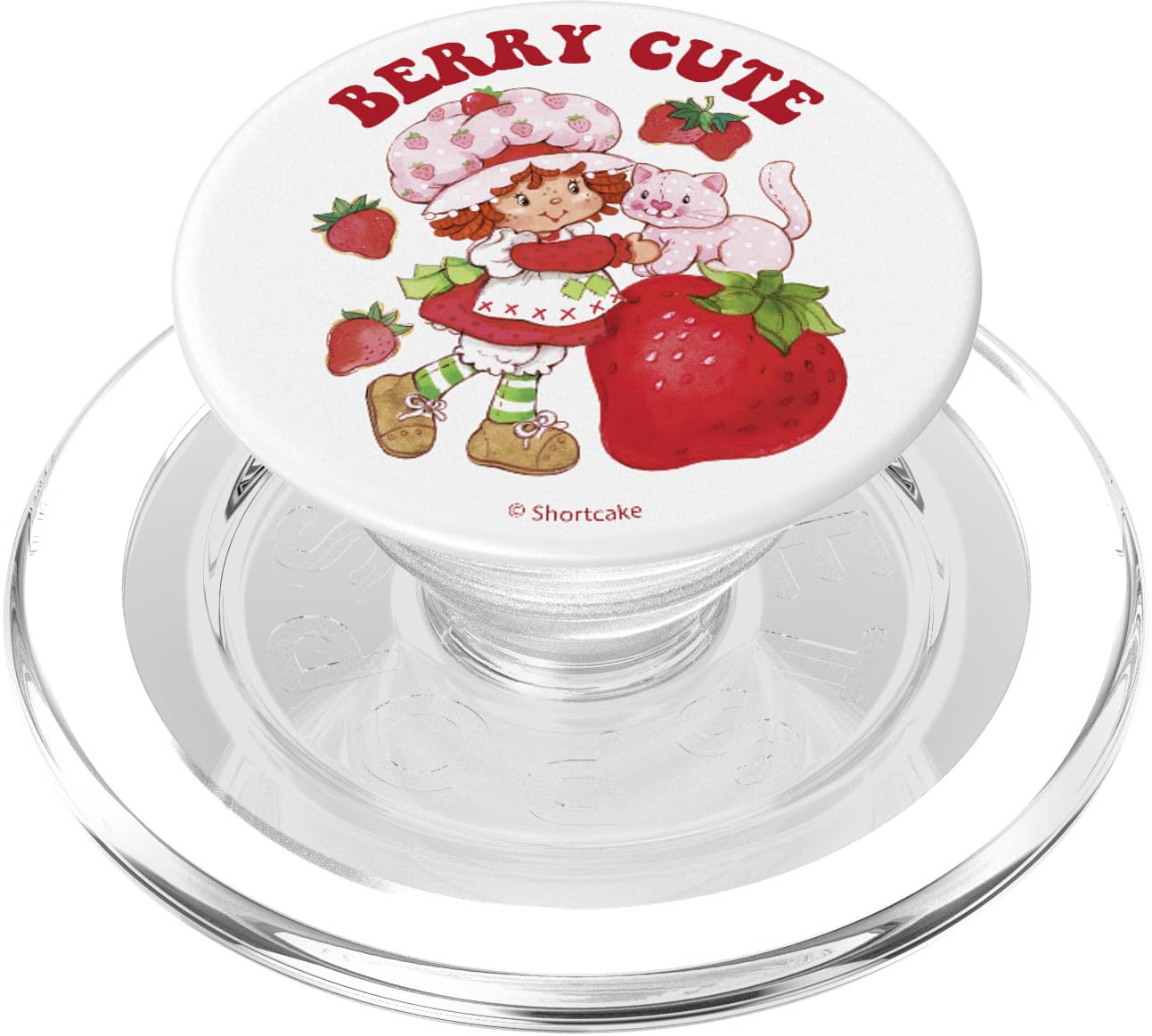 Strawberry Shortcake Berry Cute Vintage Kitten Arch Logo PopSockets PopGrip for MagSafe