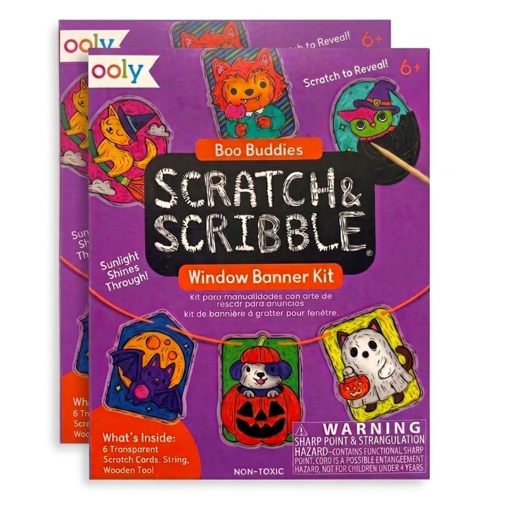OOLY Scratch &amp; Scribble Window Banner Kit - Boo Buddies