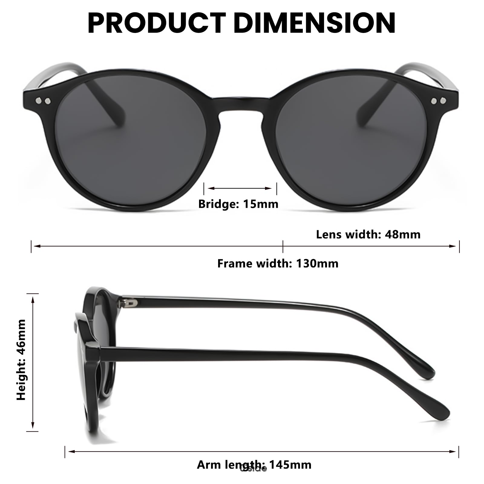 Gafas de sol para niños, polarizadas, redondas, jóvenes, niñas, clásicas, adolescentes, niños, gafas de sol UV400, protección para 8-18 años