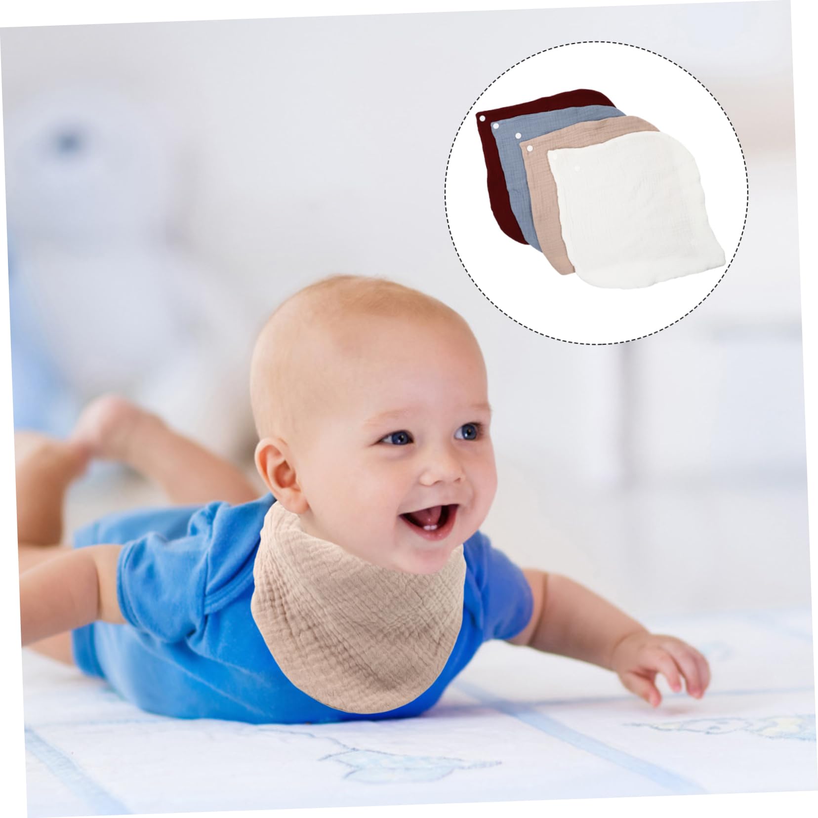 Abaodam 12 Piezas Babero Babero Toallitas Bebe Organicas Pañuelo De Algodón s Para Niños Pequeños s De Baba s Infantiles Algodón Bebé Bufanda Triangular Gasa