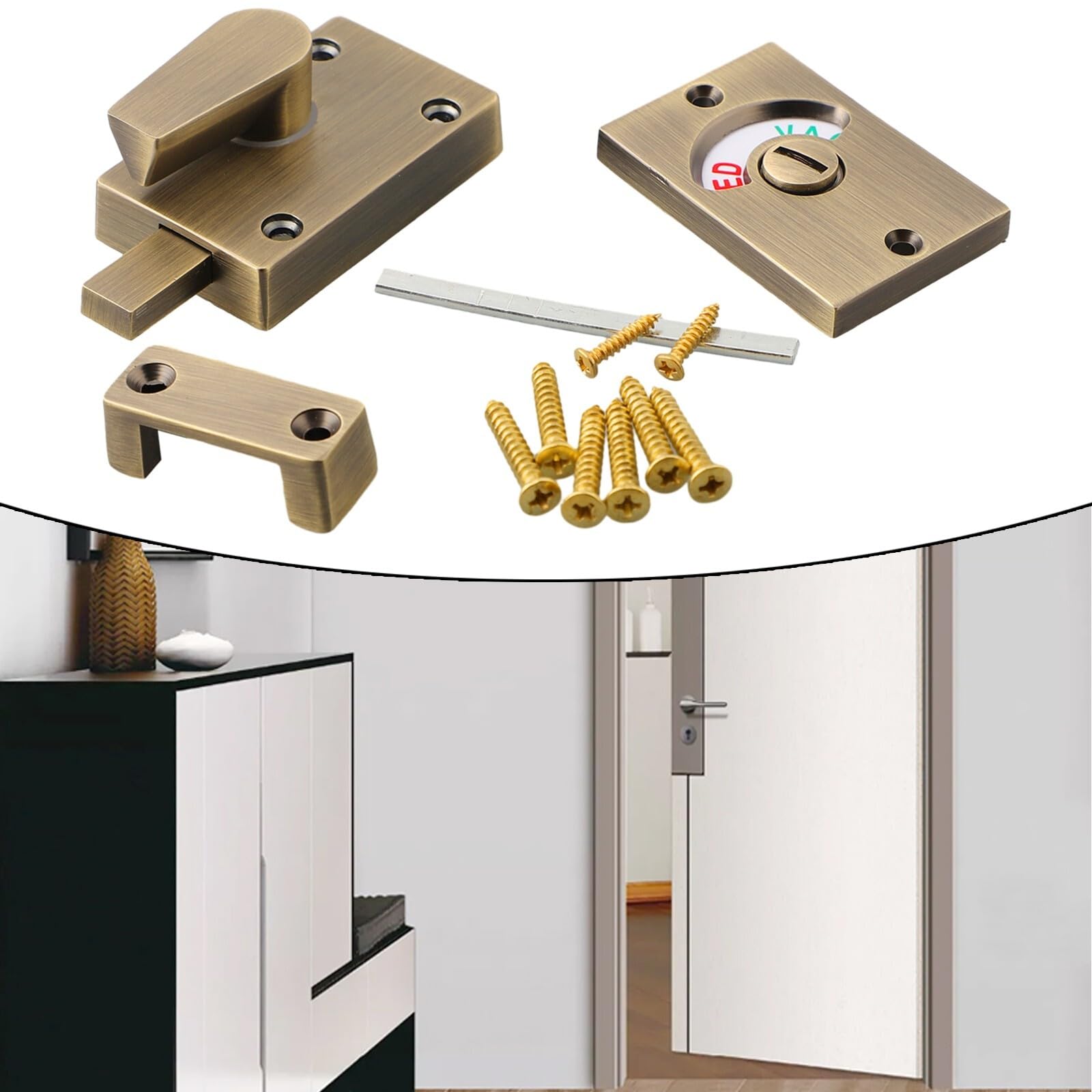 Serrure de porte WC avec indicateur LED pour éviter les intrusions en salle de bain