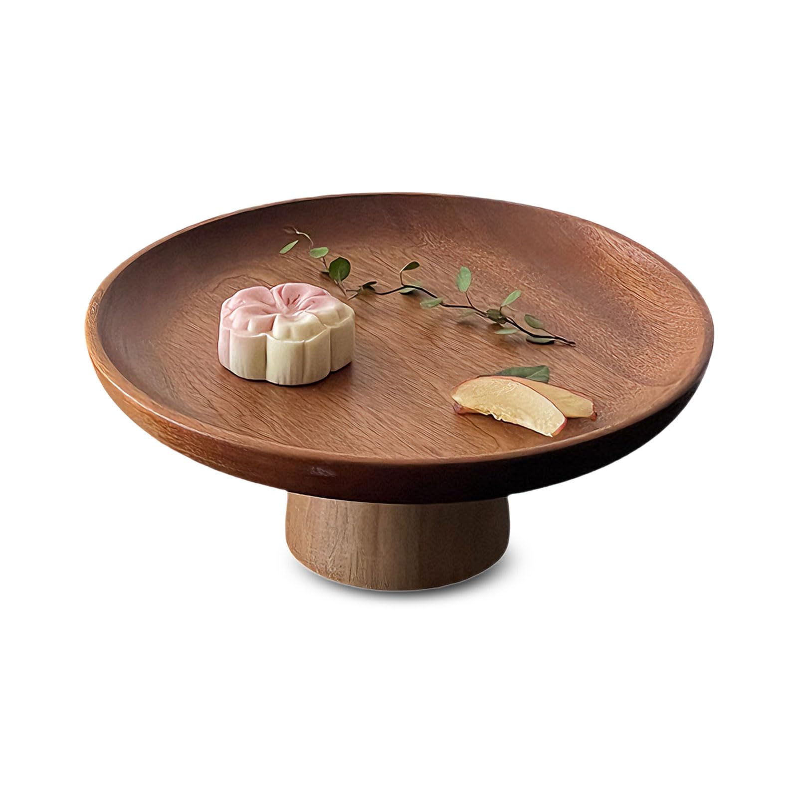 MerwDeeyt Wooden Cake Stand 21.5cm Wood Cakes Display Stand