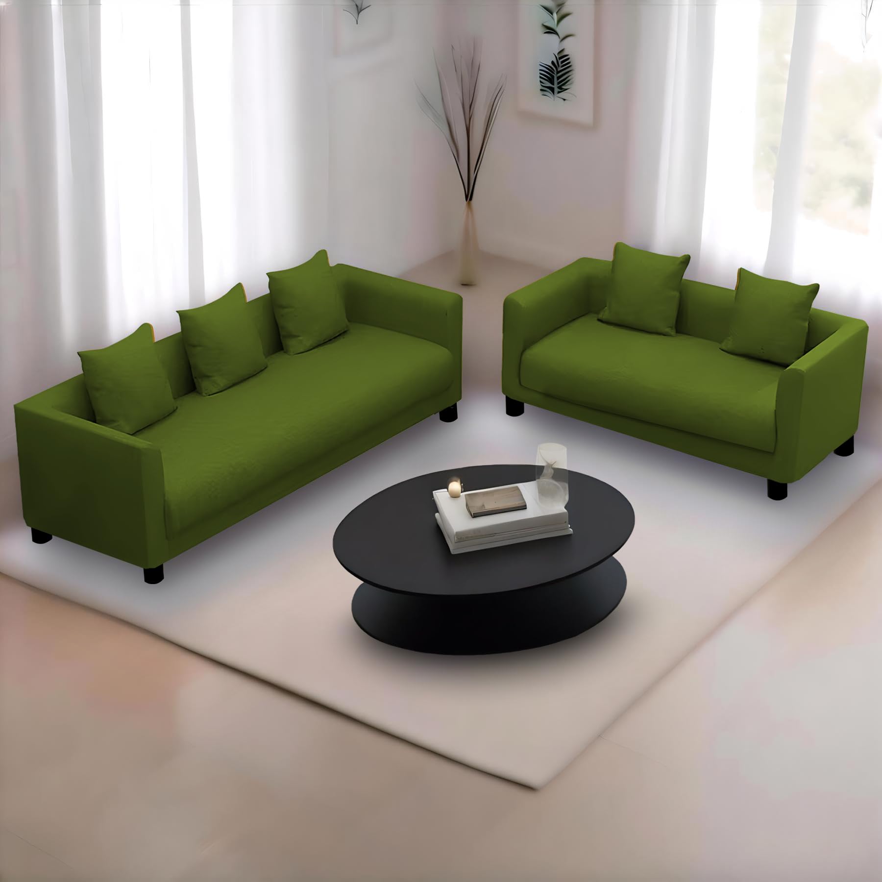 The Mint club Furnitures Irithel Sofa Set for Living Room | 3 to 6 Person Sofa | Premium Fabric | (Olive, 3+2) (B0DDL12KVP) Amazon Price History, Amazon Price Tracker