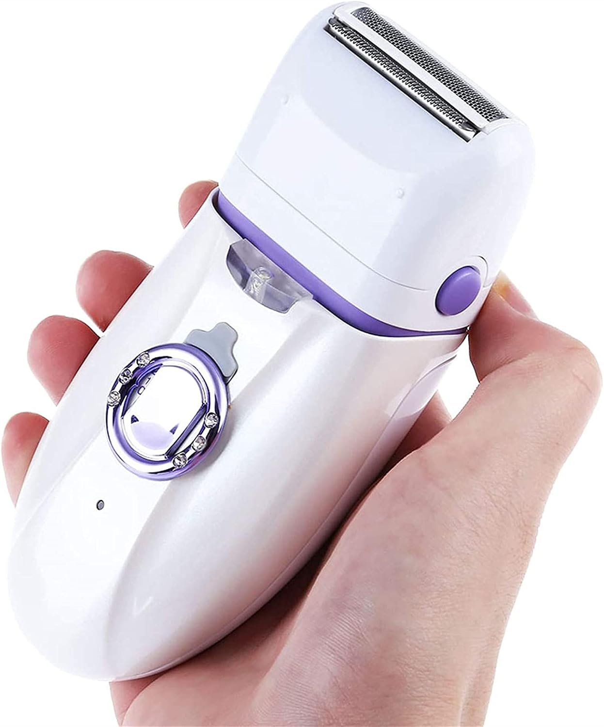 Electric Shaver for Women,2 in 1 Painless Ladies Electric Hair Removal Razor,Bikini Trimmer for Legs Underarms Arms Body Portable Face Epilator,Purple