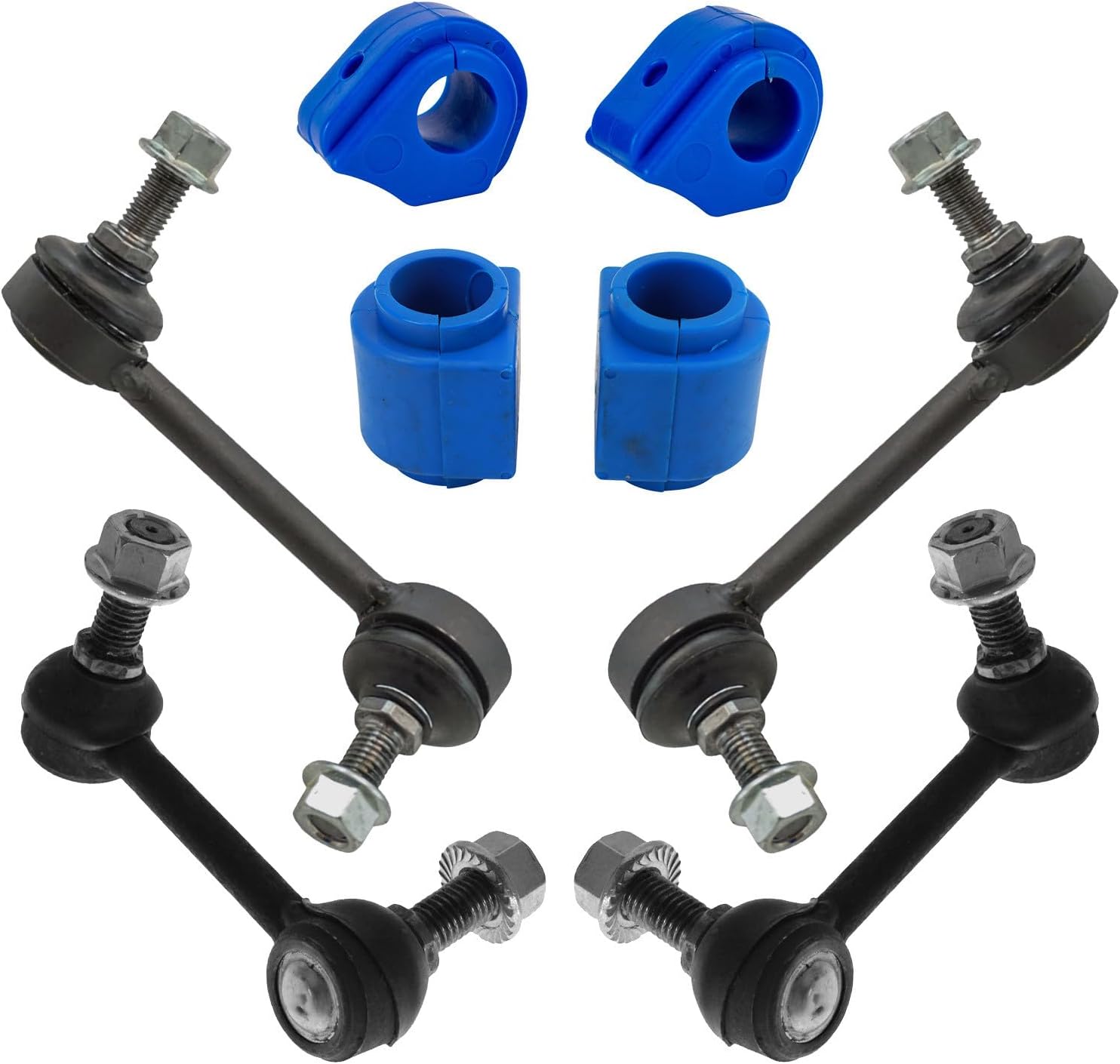 TRQ Front and Rear Suspension Kit Sway Bar Bushing Set Sway Bar Stabilizer Link Compatible with 04-07 Buick Chevrolet GMC 04-08 Isuzu 04 Oldsmobile