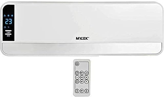 MYLEK Overdoor Heater 2kW Electric Downflow Over Door Air Curtain And Fan with Thermostat, LED Display, Timer & Remote Control - Lot20 Compliant
