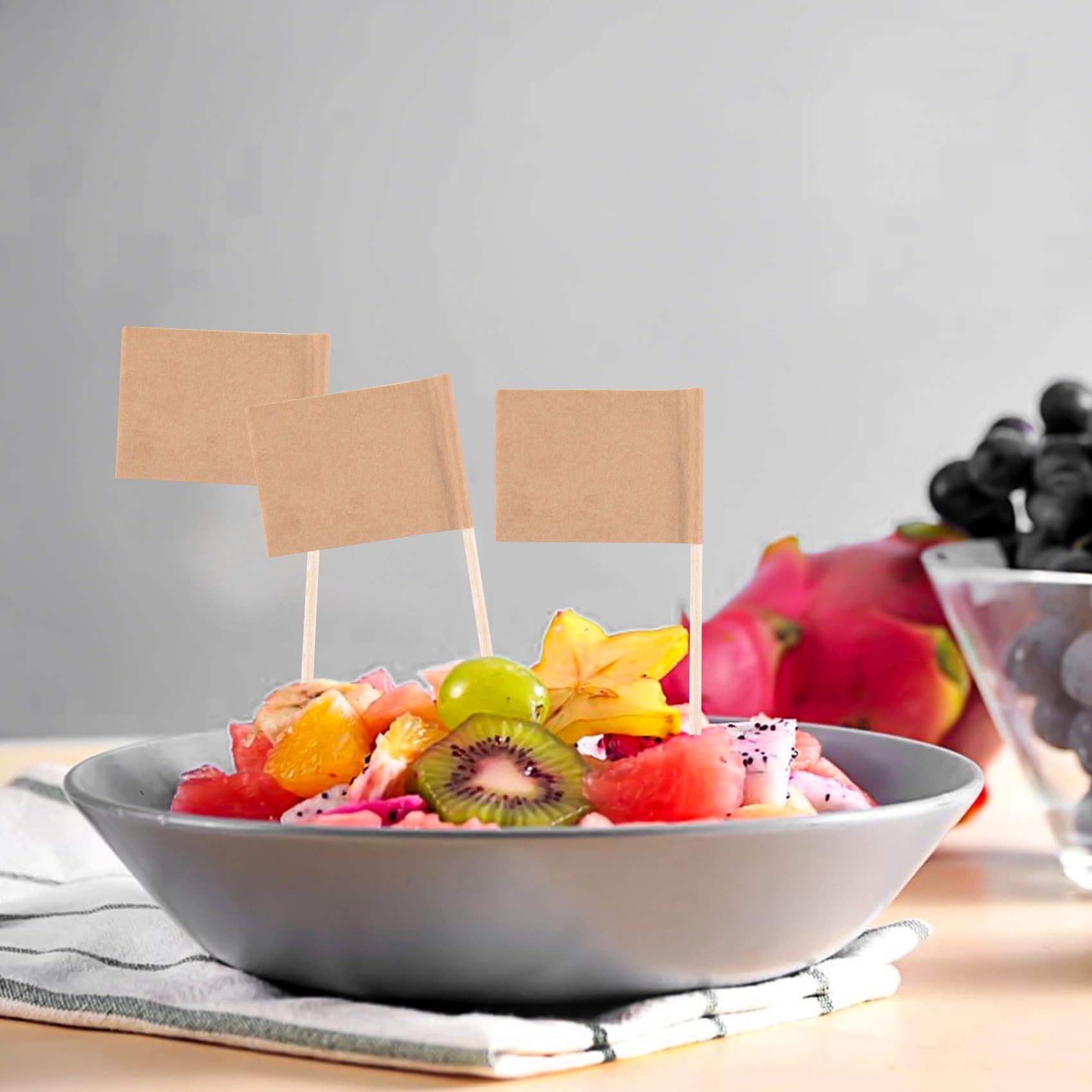 400 Bandierine Per Stuzzicadenti In Carta Kraft - Vuote Per Decorazioni Fai Da Te Su Cupcake, Frutta E Dessert