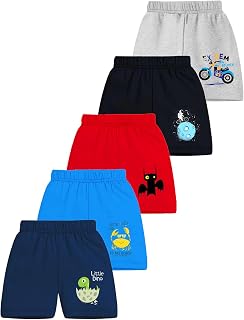 Kuchipoo Boys Regular Fit Cotton Shorts - Pack of 5 Price In India
