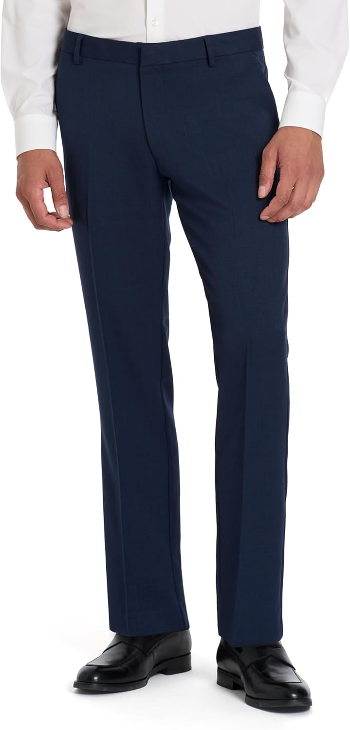 Van Heusen Mens Essential Slim Fit Flat Front Dress Pant, Stretch Fabric & Waistband, Machine Washable - Image 2